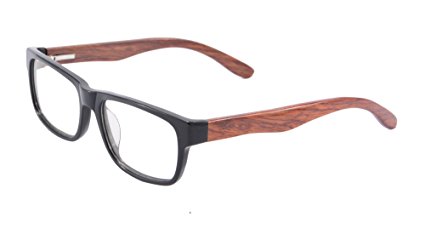 SHINU Rectangular Scratch Resistant Lens Anti Blue Light Wood Glasses-F0014