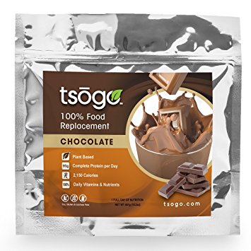 Tsogo Chocolate Meal Replacement Shake w/ Total Daily Nutrition (Complete Nutrition) - Chocolate Flavor w/ 19 Grams of Protein/Serving (1 Pouch, 5-10 Meals, 16.3oz)