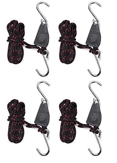 Hyindoor 2 Pair Grow Light Rope Hangers Heavy Duty Adjustable Reflector Gears (1/4")
