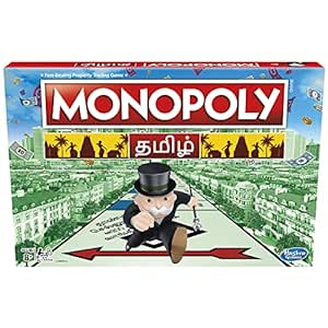 Hasbro Gaming Monopoly Board Game in Tamil (தமிழ்) for Families and Kids Ages 8 and Up, Classic Fantasy Gameplay(Multicolor)