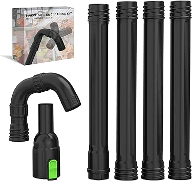 Sealegend 8-Piece Gutter Cleaning Kit Leaf Blower Tools Gutter Attachment Compatible with EGO 530CFM / 580CFM / 575CFM / 650CFM/ 615CFM/LBX6000 Leaf Blowers Nozzles Adjustable Black