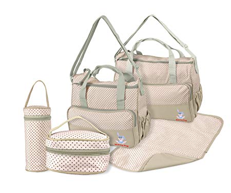 TechnoTec Multi-Function Baby Diaper Nappy Bag/Mummy Changing Set Handbag (Khaki)