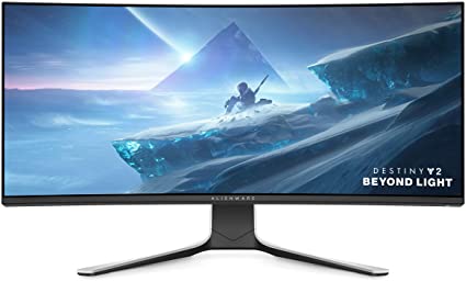 Alienware AW3821DW 37.5 Inch WQHD  (3840x1600) Curved Gaming Monitor, 144Hz, IPS, 1ms, NVIDIA G-SYNC Ultimate, DisplayPort, 2x HDMI, 5x USB 3.2, Adjustable Stand, AlienFX Lighting, 3 Year Warranty