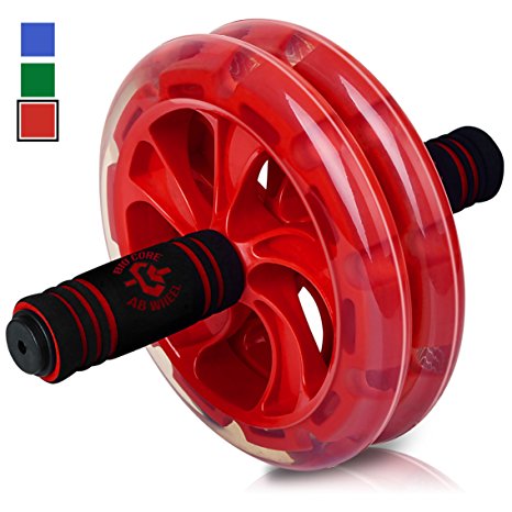 BIO Core Ab Roller - Fitness Wheel & Abdominal Carver To Workout, Exercise & Strengthen Your Abs & Core - Plus, Get A FREE Pro Knee Mat To Supplement Your Training For A Limited Time