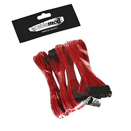CableMod Basic ModFlex Cable Extension Kit - Dual 6 2 Pin Series (Red)