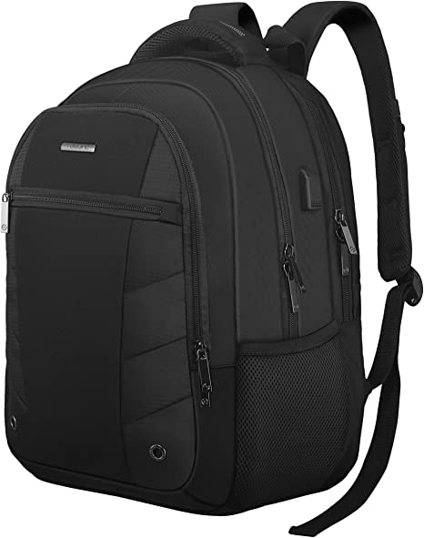 Business Travel Laptop Backpack 17 Inch, TOGORE TripPro Durable Computer Backpack with USB Charging Port for Men & Women, 40L Large Water Resistant College School Backpack-Black