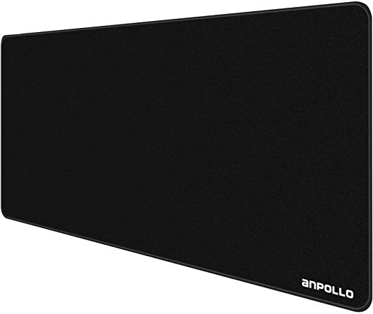 Anpollo Gaming Mouse Pad Large Size 900x400x3mm Non Slip Rubber Base with Stitched Edges for Desk Protector Office Computer PC and Laptop Black