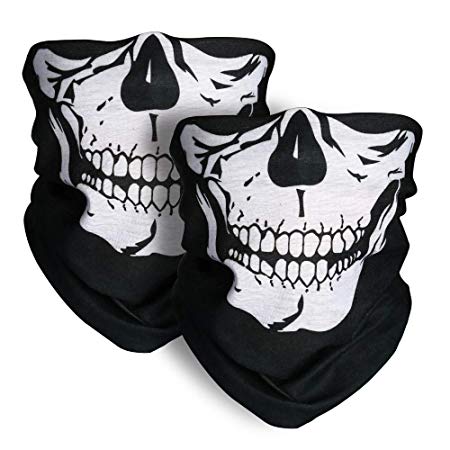 Skull Mask 2 Pieces Xpassion Windproof Dust-proof Motorcycle Face Mask for Out Riding Motorcycle Bicycle Bike