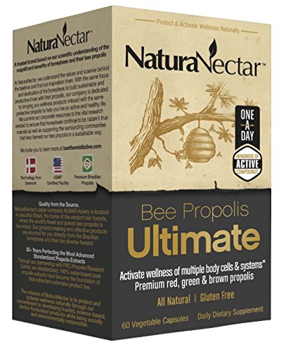 NaturaNectar Bee Propolis Ultimate, Vegetable Capsules, 60 Count