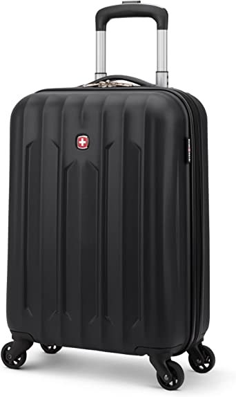 SwissGear Chrome Small Luggage - Hardside Expandable Spinner Carry-on - Black