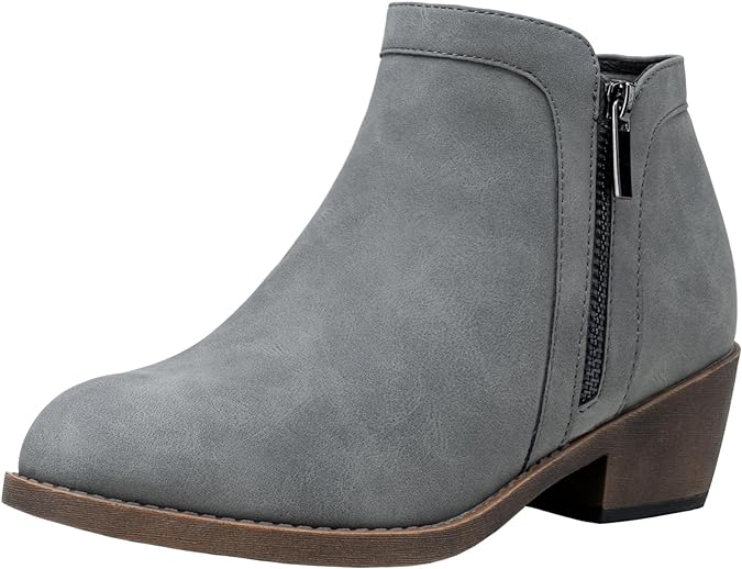 Jeossy Women's 9618 Classic Ankle Boots Slip on Chunky Heel Boots for Women