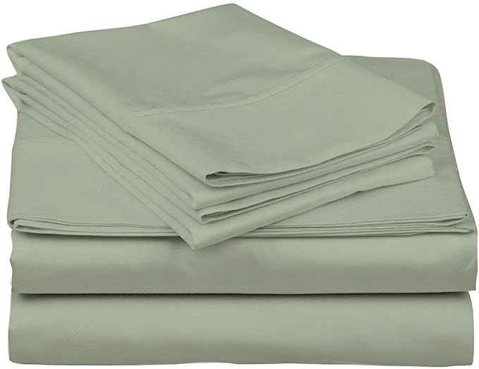 Sleeper Sofa Bed Sheet Set Luxury Quality 100% Egyptian Cotton 800 Thread Count Easily Fits mattresses Up to 5" inches Deep Pocket, Queen Size (60" x 74" x 5") Inch, Sage Solid