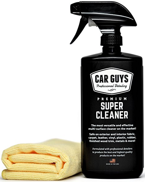 CarGuys Super Cleaner - The most effective All Purpose Cleaner available on the market! - Best for Leather Vinyl Carpet Upholstery Plastic Rubber and much more! - 18 oz Kit
