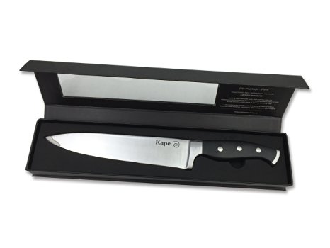 Kape® - Professional Chef's Knife - 8 Inches Premium Quality Stainless Steel - Ergonomic, Thin and Ultra Sharp - Good for all Purposes