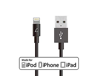 [Apple MFi Certified] LTNLab iOS 8 Lightning Cable for iPhone 6 iPhone 5 5s iPad Lightning Certified USB Charger Cable Data Sync White 1m (3.2 feet) - iOS 8 Certified Compatible (Black)