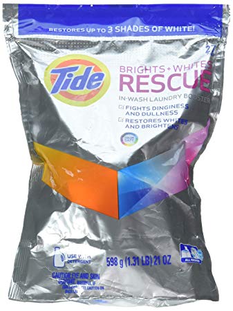 Tide Brights and Whites Rescue In-Wash Laundry Booster, 18 Count (Pack of 2 Brights)