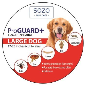 Flea Tick Collar ProGuard Plus - Large Dog (safe pet protection from pest bites infestations larvae lice mosquitoes)