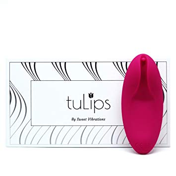 Tulips - Complete Clitoris Vibrator - Sex Toy with 10 Settings for Women and Couples, Waterproof, Body Safe Silicone, Rechargeable, Quiet, by Sweet Vibrations (Raspberry)