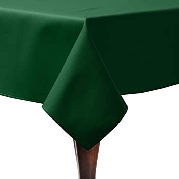 Ultimate Textile Poly-Cotton Twill 52 x 70-Inch Rectangular Tablecloth Hunter Green