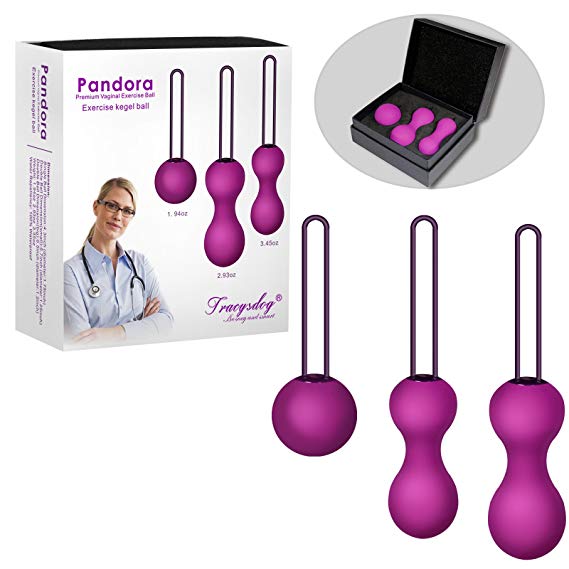 Kegel Exercise Weights Kit Bladder Control Pelvic Floor Exercise Silicone Toning Training Kit for Women Girls and Post-Pregnancy Recover Set of 3