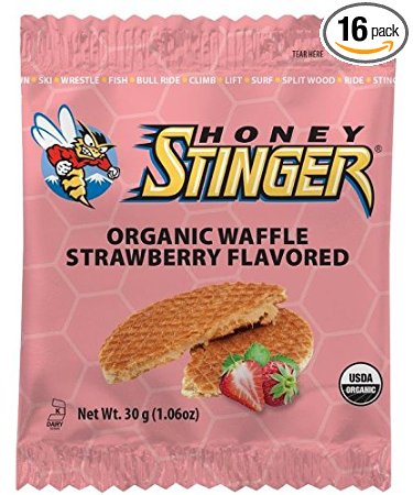 Honey Stinger Organic Waffle, Strawberry Flavored, 1.06 Ounce (Pack Of 16)