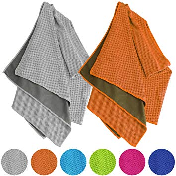 Vancle Cooling Towels 2 PACK, Cooling Towel for Instant Cooling Relief in Hot Environment, Ice Towels Stay Cool for Sports and Fitness