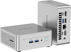 GEEKOM Mini PC AE8, Windows 11 Pro AI Mini Computer, AMD Ryzen 9 8945HS (8 Kerne 16 Threads, bis zu 5,2 GHz), 32GB DDR5 5600MHz Max.2TB SSD Mini PC, AMD Radeon 780M/USB 4.0/WiFi 6E/BT5.2