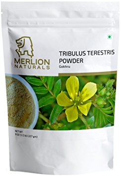 MERLION NATURALS Tribulus Terrestris ( Gokhru ) Powder  - 227 g / 8 OZ / 1/2 lb - 100% Natural | Vegan | Non GMO | Gluten Free | Organically Grown