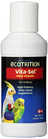 8 In 1 Pet Products BEOD328 Vita-Sol High Potency Multi-Vitamin Bird Supplement, 4-Ounce