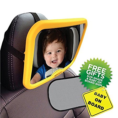 Venture Active Baby Car Mirror with  Baby On Board Sign and UV Sun Shade