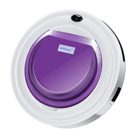 Infitary® Vacuum Cleaning Robot with Remote Control T1, Lower Nosie/ Dust purification/ Anti-drop System Design (Purple)