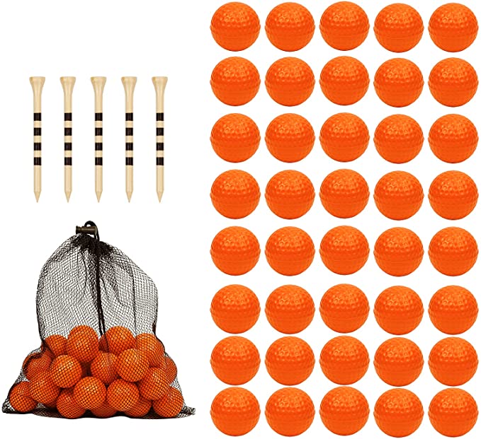 40 Pack Foam Golf Practice Balls - Realistic Feel and Limited Flight Training Balls for Indoor or Outdoor