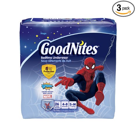 GoodNites Boys Underwear Small/Medium, Boy, 26 Count (Pack of 3), Packaging May Vary
