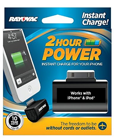 Rayovac 2 Hour Power Apple 30-pin Emergency Charger with Battery Included (PS71-BT6)