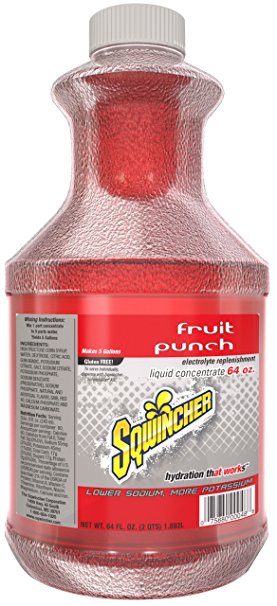 Sqwincher Liquid Concentrate Electrolyte Replacement, 5 Gallon Yield, Fruit Punch 030325-FP (Pack of 6)