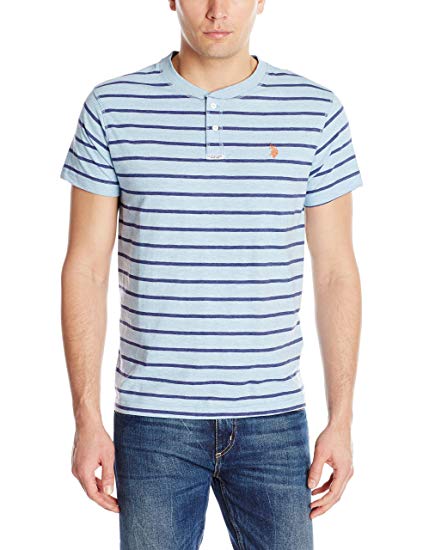 U.S. Polo Assn. Men's Slim-Fit Stripe Slub Henley T-Shirt