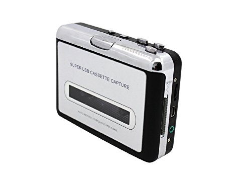 DigitNow！Audio USB Portable Cassette Tape-to-MP3 Player Adapter with USB Cable and Software Cd Also Features Auto Reverse