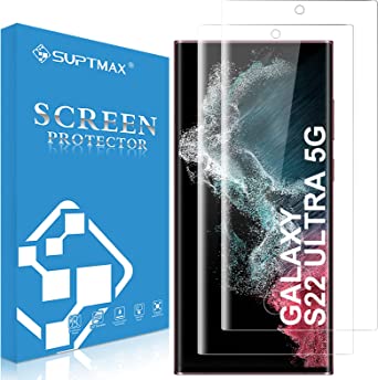Screen Protector for Samsung S22 Ultra SUPTMAX [9H Hardness] Galaxy S22 Ultra Tempered Glass [Bubble Free] Samsung Galaxy S22 Ultra Glass Screen Film (S22 ultra Tou2)