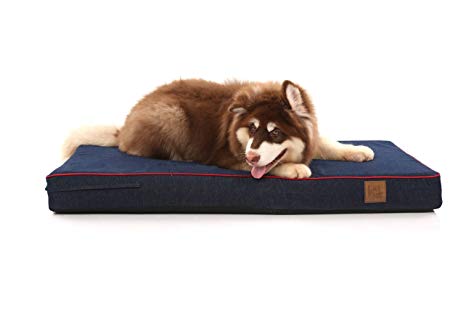 Laifug Orthopedic Memory Foam Dog Bed with Durable Water Proof Liner and Removable Washable Cover