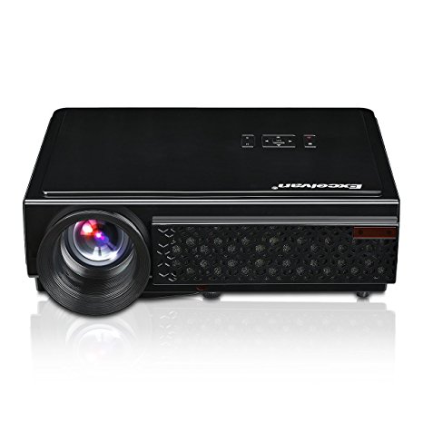 Excelvan 96  Potable 3000 Lumens Projector 5.8” TFT LCD HD LED Projector 3000 lumens Native Resolution 1280*800 Support Home Theater 1080P ATV Laptop Smartphone PS4 TV Box（Black）