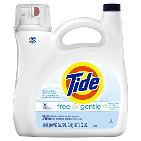 Tide Tide Free & Gentle Liquid Laundry Detergent, 96 Loads 138 fl oz, 138 Fl Oz