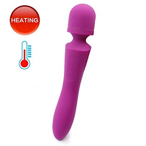 MEILE| Body Vibrator Dual Motor Cordless Waterproof Super Therapeutic Wand Massager , Automatic Heating With 10x Strong Vibration Modes, For Muscle Aches & Sports Recovery (Purple)