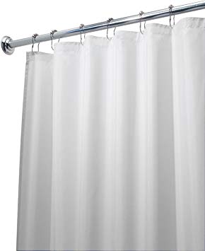 Italian Collection Mildew Free Waterproof Vinyl Shower Curtain Liner - White