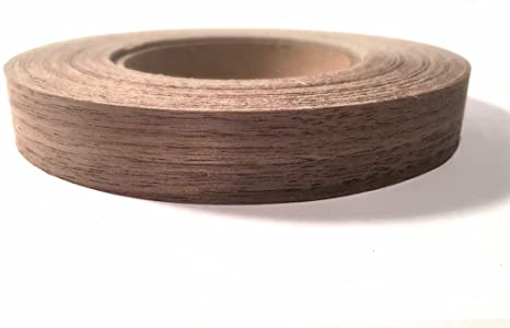Edge Supply Walnut 2" x 25' Roll Preglued, Wood Veneer Edge Banding, Iron on with Hot Melt Adhesive, Flexible Wood Tape Sanded to Perfection. Easy Application Wood Edging, Made in USA.