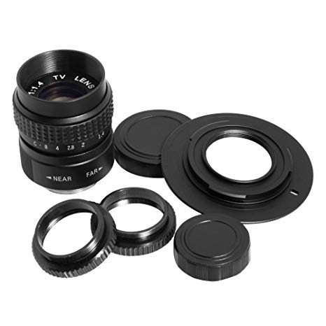 XCSOURCE CCTV 25mm f/1.4 C Mount C-Mount TV Camera Lens   Micro M43 M4/3 Adapter for Olympus E-P2 E-PL2 E-P3 E-PL3 E-PL5 E-PM1 E-PM2 OM-D E-M5 E-M1 Panasonic Lumix DMC GF2 GF3 G3 G5 GF5 GH1 GH2 GX1 LF10