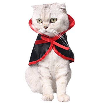 Cat Costume, Legendog Christmas Pet Costumes Red Velvet Pet Cape Pet Apparel for Small Dogs and Cats