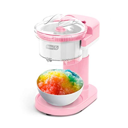 DASH DSIM100GBPK02 Shaved Ice Maker   Slushie Machine with Stainless Steel Blades for Snow Cone, Margarita   Frozen Cocktails, Organic, Sugar Free, Flavored Healthy Snacks for Kids & Adults, Pink