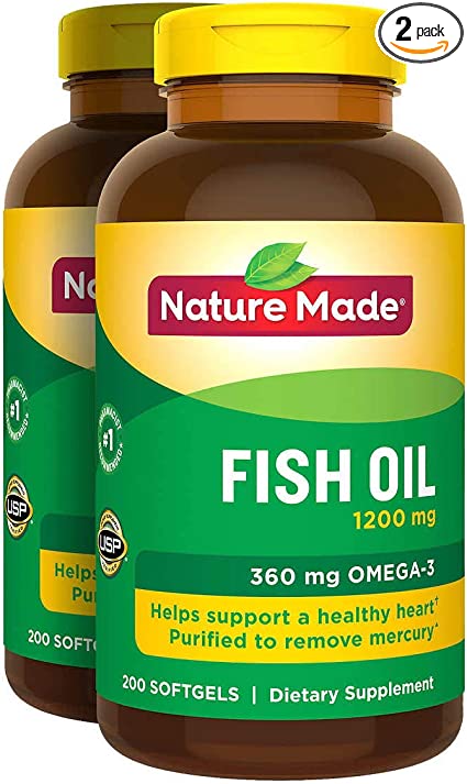 Nature Made Fish Oil 1200mg 360mg Omega-3 400 soft gels