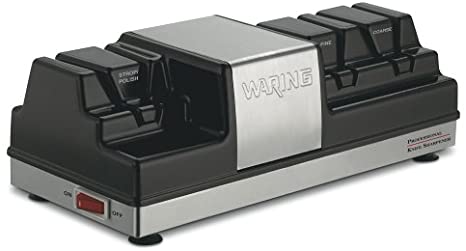 Waring KS80 Knife Sharpener, Black and Brushed Stainless