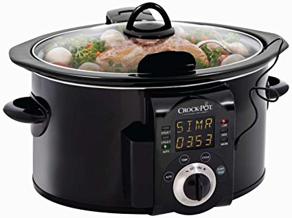 Crock-Pot 6 Qt Smart Pot Slow Cooker with Probe and Digital Countdown, Black